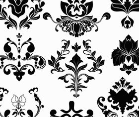 Damask Floral Elements vector design