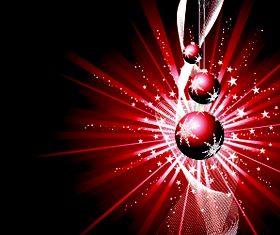 Christmas baubles and red background 1 vector