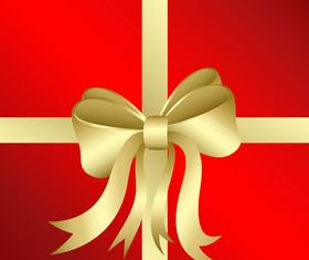 Golden ribbon gift card vector graphic