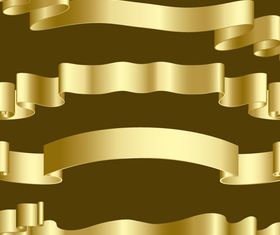Golden retro ribbon vector