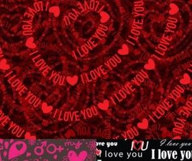 Romantic love background vector set