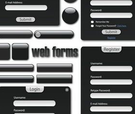 Black Web Forms vectors