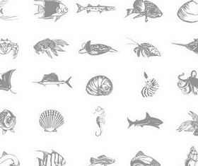 Marine Inhabitants shiny vector
