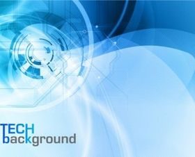 Hyun blue technology background vector graphics