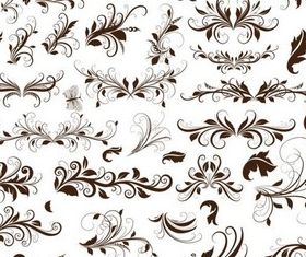 Different Floral Ornaments Vector vector