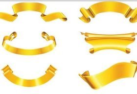 Colorful Yellow Ribbons vector design