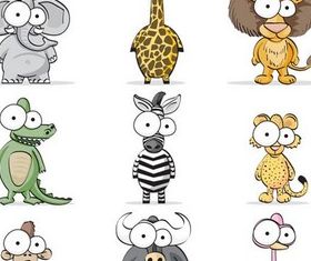 Funny Exotic Animals Vector vector