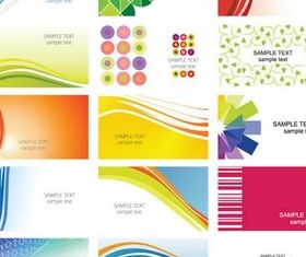 Abstract Cards Colorful art set vector
