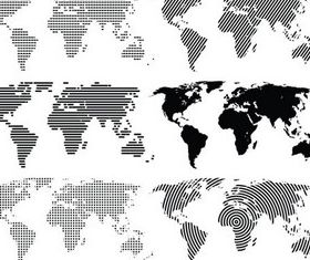 Creative World Maps vector material