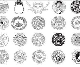 Chinese Circle Symbols vector