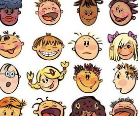 Childrens Emotions art set vector