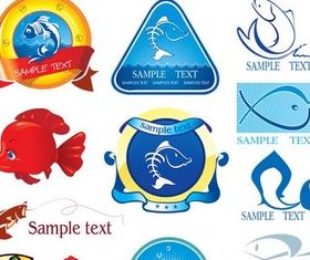 Fish Food Labels Illustration vector