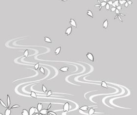 drawing water and flowers Illustration vector