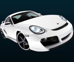 White Porsche vector