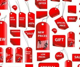 Different Red Tags vector