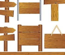 Different Wooden Signs vector