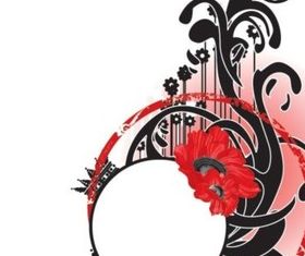 Fashion plant backgrounds vector material