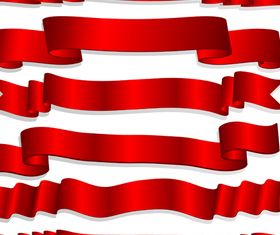Red ribbons vector