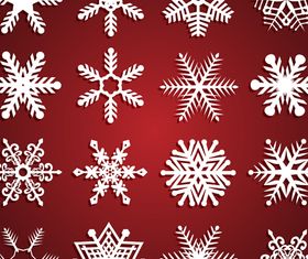 Snowflake designs free set vector