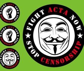 ACTA SOPA Badges vector