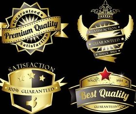 Gold Quality Labels vectors graphic