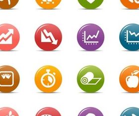 Color Fitness Icons vectors