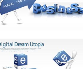 Business 3d template 1 vector