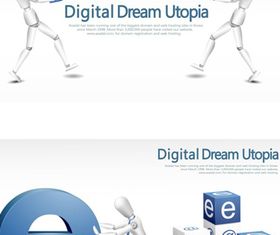 Business 3d template 2 vector