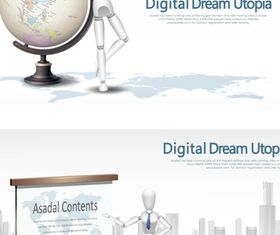 Business 3d template 3 vector