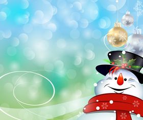 Christmas Snowman background vectors