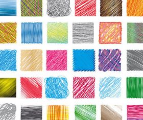 Hand-drawn colored line pattern vectors graphic
