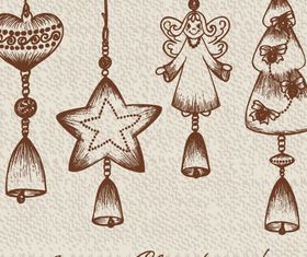 Vintage christmas pendant vector