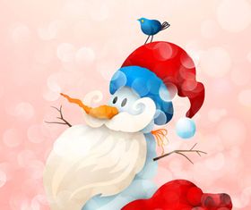 Snowman Sant design vector