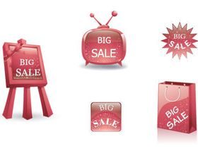 Red glass tags 2 vector