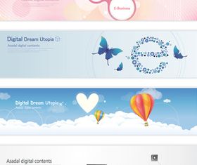 Abstract banners set 1 vector design
