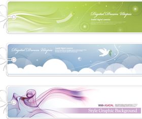Abstract banners set 2 vector design