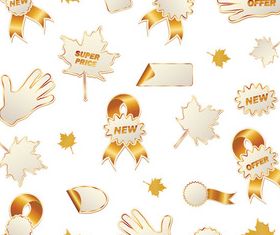 Golden labels design vectors