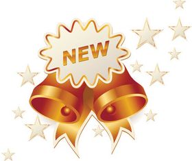 New Year Bell background vector