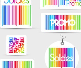 Color Barcode soldes labels vectors graphic