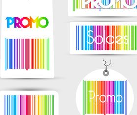 Color Barcode promo labels vector graphic