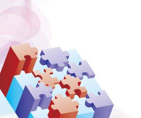 3D puzzle background vector graphics