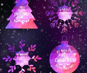 Christmas elements labels 2 vector