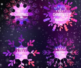 Christmas snowflake labels vector