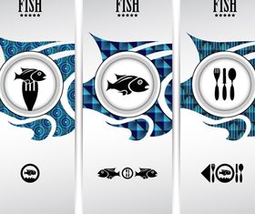 Fish restaurant banner vector