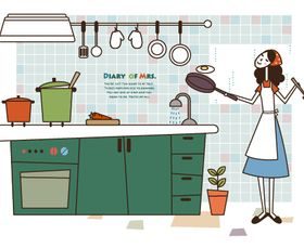 Cartoon Housewife 1 vector