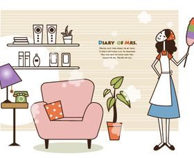 Cartoon Housewife 2 vector