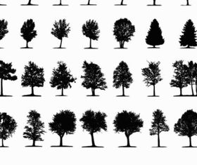 Different tree silhouette vector