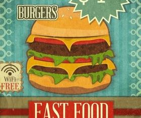 Retro burger design vector