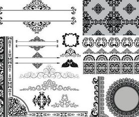 Swirl Ornament Elements vectors material