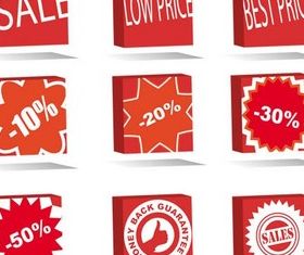Sale Red Elements set vector